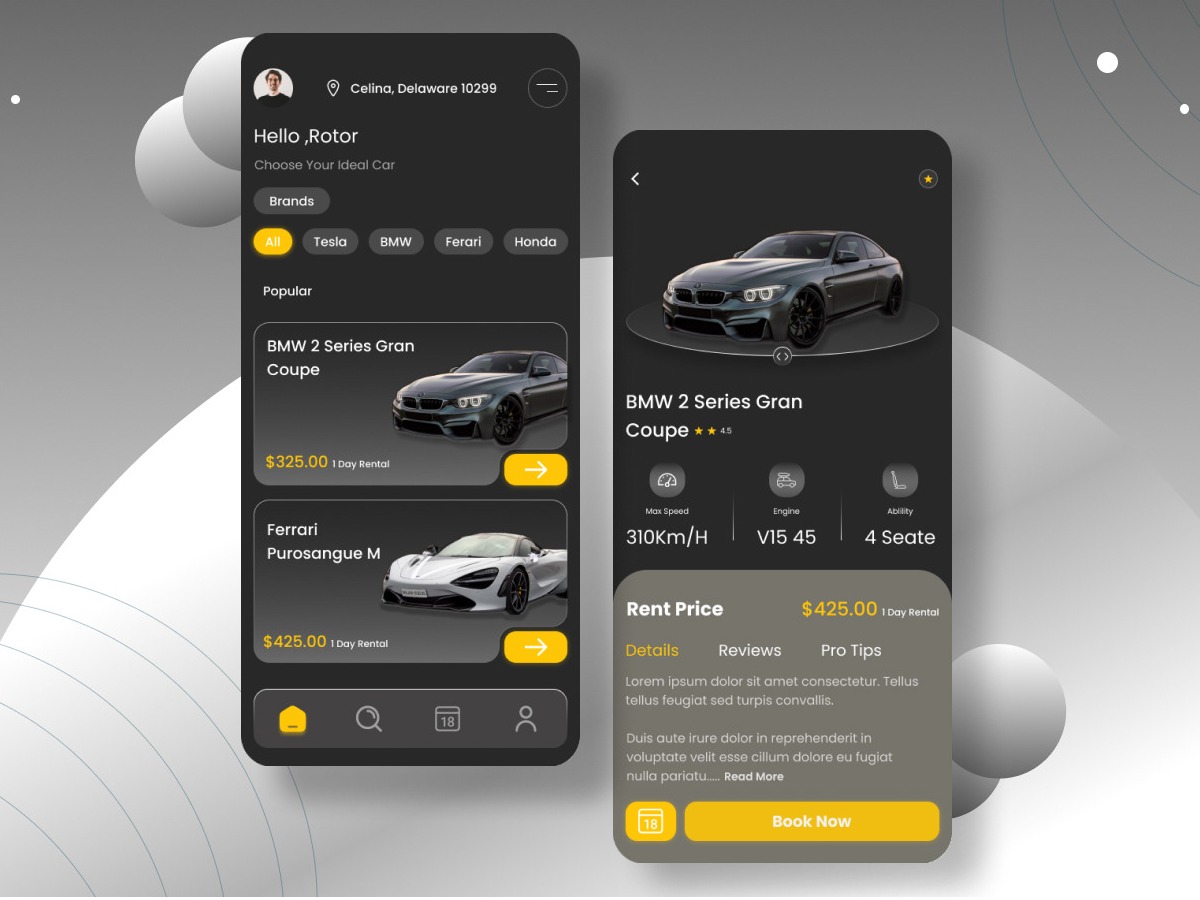 Best Car Rental App & UX/UI Design