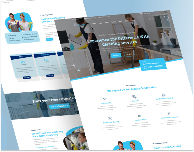 Ultimate Cleaning Services Website Template Design for Success