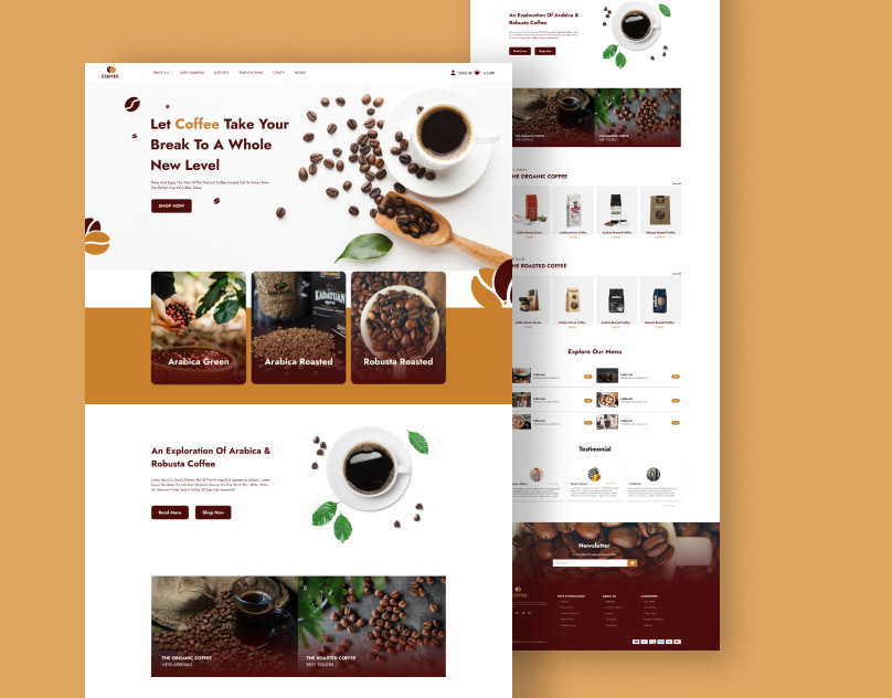 Coffee shop website template Design