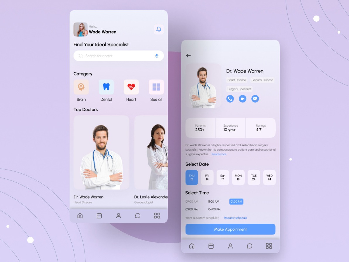 Medical App UI design Figma