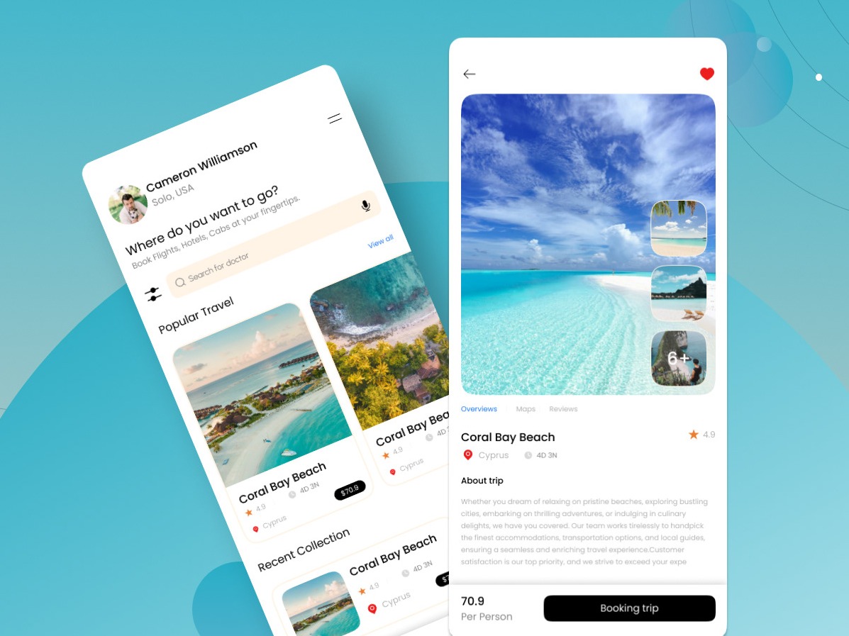 Travel App Design Figma