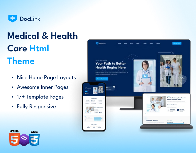 DocLink – Medical & Health Care HTML Template Design