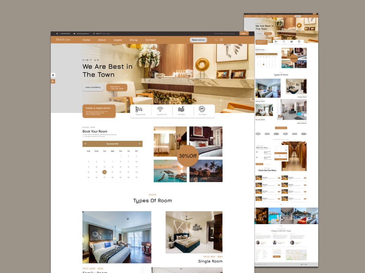 Hotel Management Website Template Design