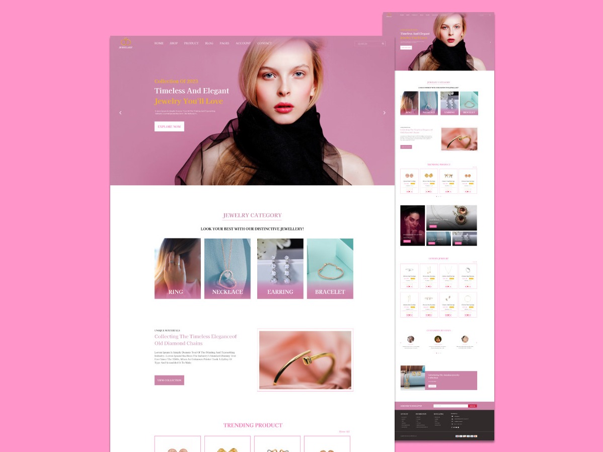 Jewellery Website Template Design