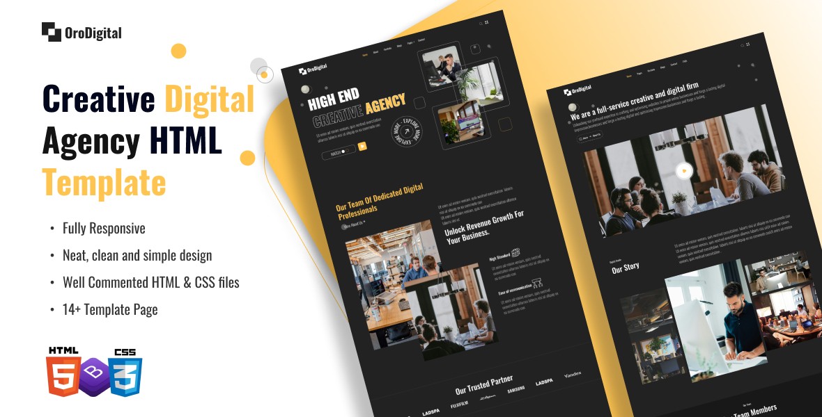 Creative Digital Agency HTML Template Design