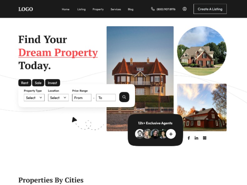 Real Estate Website Templates Design