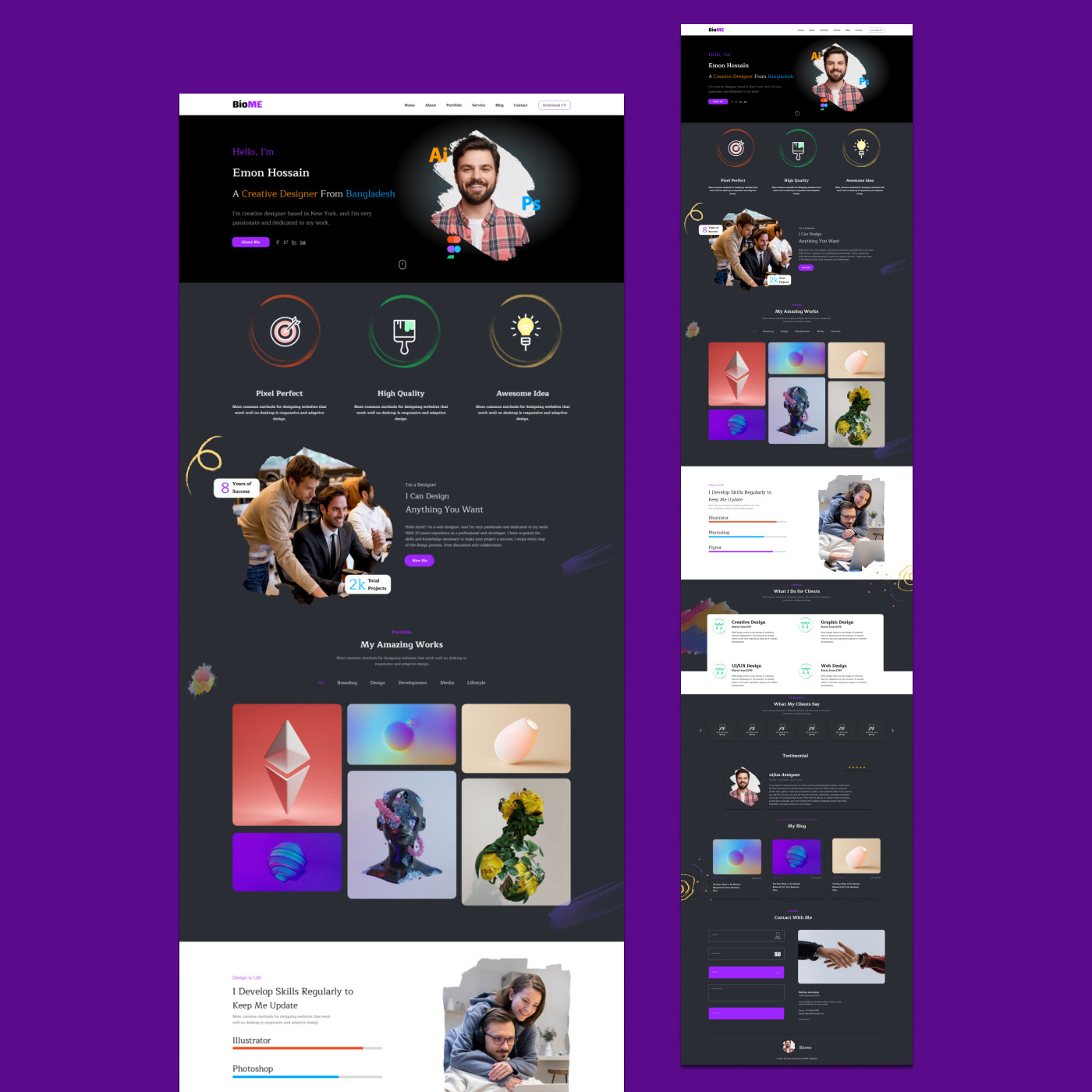 Resume Website Template Design