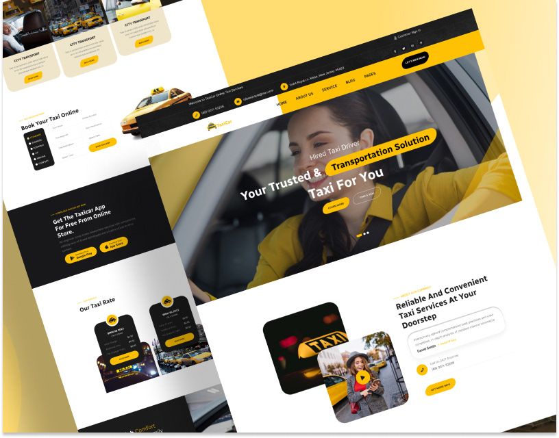 Professional Taxi Cab Service Company Website Design 2024