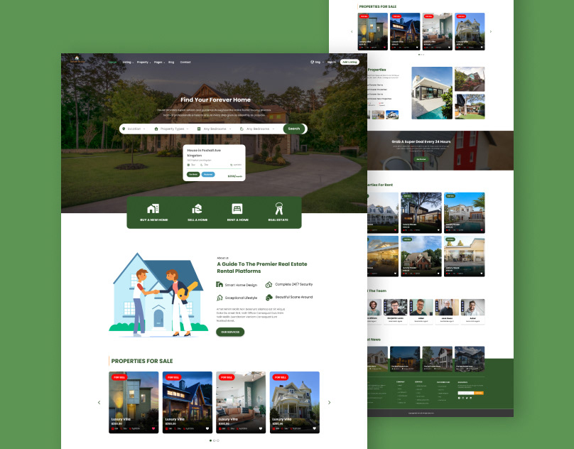 The Premier Real Estate Website Template Design