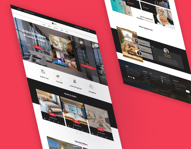 luxury Hotel Management Website Template Design